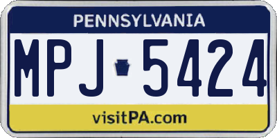 PA license plate MPJ5424