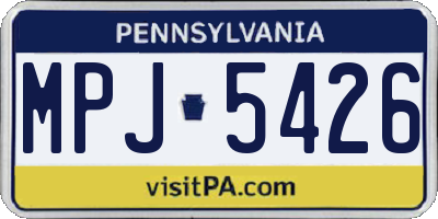 PA license plate MPJ5426