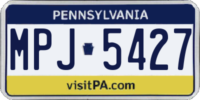 PA license plate MPJ5427