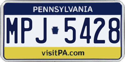 PA license plate MPJ5428