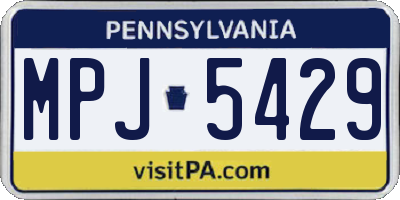 PA license plate MPJ5429
