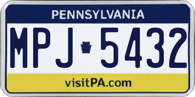 PA license plate MPJ5432