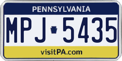 PA license plate MPJ5435