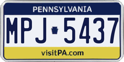 PA license plate MPJ5437