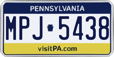 PA license plate MPJ5438