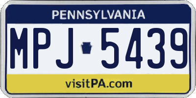 PA license plate MPJ5439