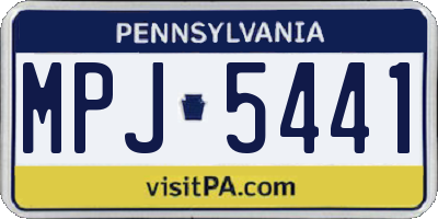 PA license plate MPJ5441
