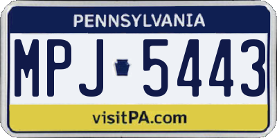 PA license plate MPJ5443