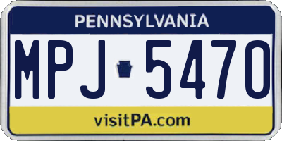 PA license plate MPJ5470