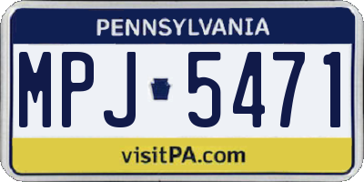 PA license plate MPJ5471