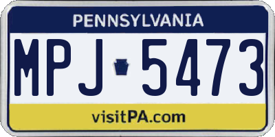 PA license plate MPJ5473