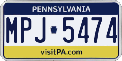 PA license plate MPJ5474