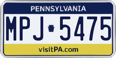 PA license plate MPJ5475