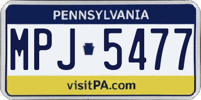 PA license plate MPJ5477
