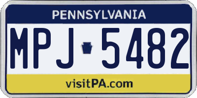 PA license plate MPJ5482