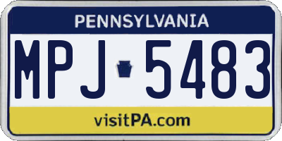 PA license plate MPJ5483