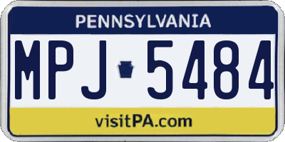 PA license plate MPJ5484