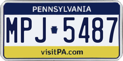 PA license plate MPJ5487