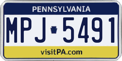 PA license plate MPJ5491