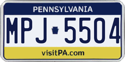 PA license plate MPJ5504