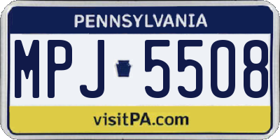 PA license plate MPJ5508