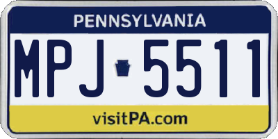 PA license plate MPJ5511
