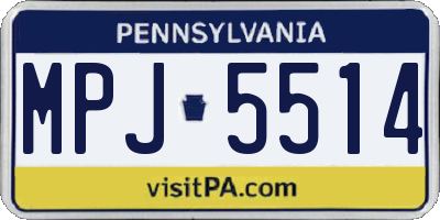 PA license plate MPJ5514
