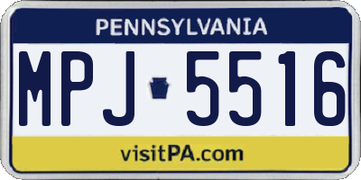PA license plate MPJ5516