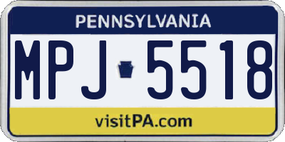 PA license plate MPJ5518