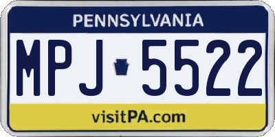 PA license plate MPJ5522