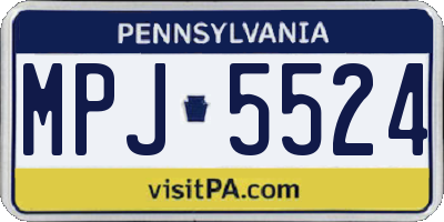 PA license plate MPJ5524