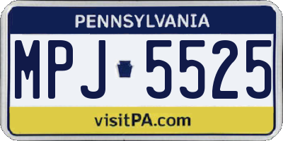 PA license plate MPJ5525