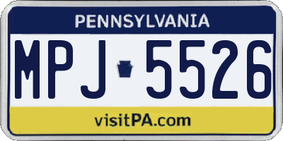 PA license plate MPJ5526