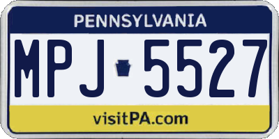 PA license plate MPJ5527