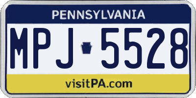 PA license plate MPJ5528