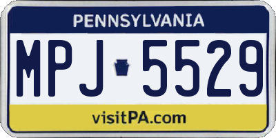 PA license plate MPJ5529