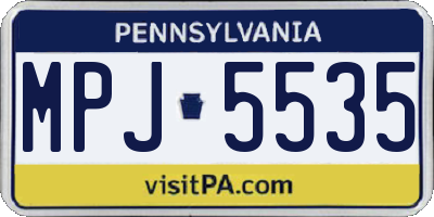PA license plate MPJ5535