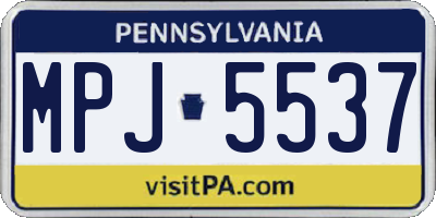 PA license plate MPJ5537