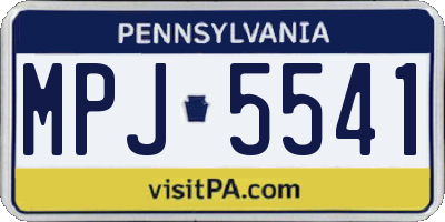 PA license plate MPJ5541