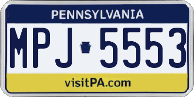 PA license plate MPJ5553