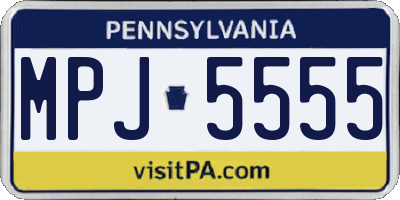 PA license plate MPJ5555