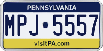 PA license plate MPJ5557