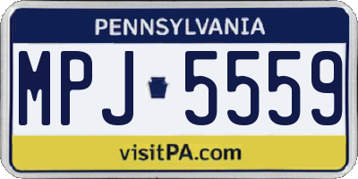 PA license plate MPJ5559