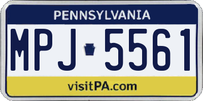 PA license plate MPJ5561