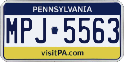 PA license plate MPJ5563