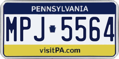 PA license plate MPJ5564