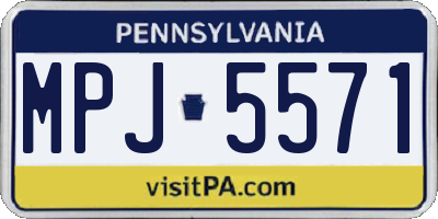 PA license plate MPJ5571