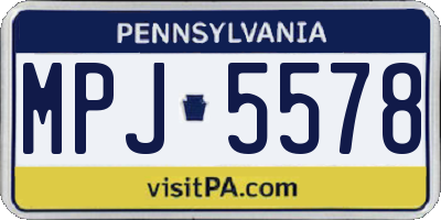 PA license plate MPJ5578