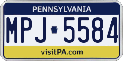 PA license plate MPJ5584