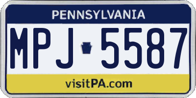 PA license plate MPJ5587